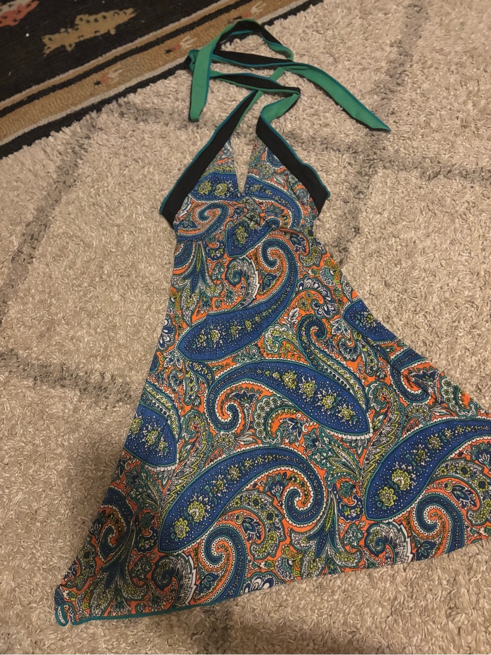 Autumn Teneyl paisley halter dress small made in Colorado